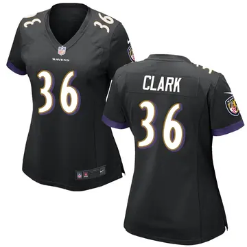 Nike Chuck Clark Women's Game Baltimore Ravens Black Jersey