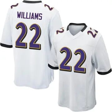 Nike Damarion Williams Men's Game Baltimore Ravens White Jersey