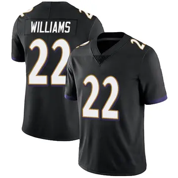Nike Damarion Williams Men's Limited Baltimore Ravens Black Alternate Vapor Untouchable Jersey