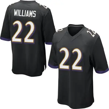 Nike Damarion Williams Youth Game Baltimore Ravens Black Jersey