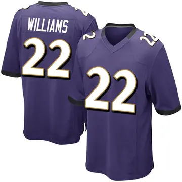 Nike Damarion Williams Youth Game Baltimore Ravens Purple Team Color Jersey