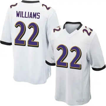 Nike Damarion Williams Youth Game Baltimore Ravens White Jersey