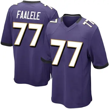 Nike Daniel Faalele Men's Game Baltimore Ravens Purple Team Color Jersey