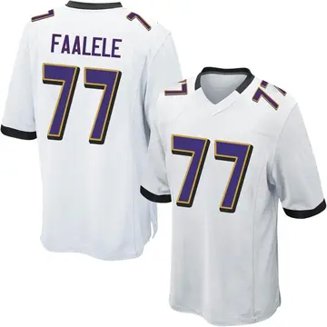 Nike Daniel Faalele Men's Game Baltimore Ravens White Jersey