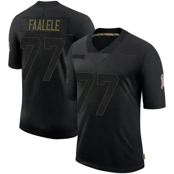 Nike Daniel Faalele Men's Limited Baltimore Ravens Black 2020 Salute To Service Jersey