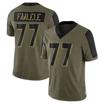 Nike Daniel Faalele Men's Limited Baltimore Ravens Olive 2021 Salute To Service Jersey