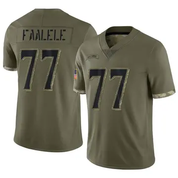 Nike Daniel Faalele Men's Limited Baltimore Ravens Olive 2022 Salute To Service Jersey