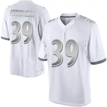 Nike Danny Woodhead Men's Limited Baltimore Ravens White Platinum Jersey