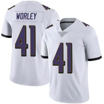 Nike Daryl Worley Men's Limited Baltimore Ravens White Vapor Untouchable Jersey