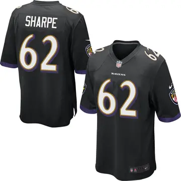 Nike David Sharpe Men's Game Baltimore Ravens Black Jersey