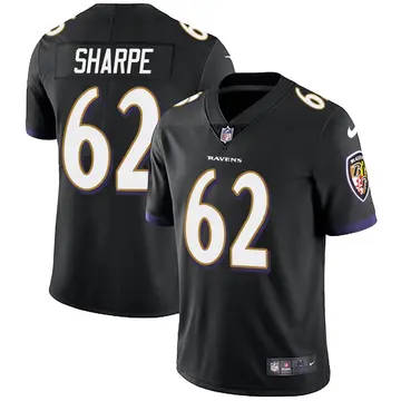 Nike David Sharpe Men's Limited Baltimore Ravens Black Alternate Vapor Untouchable Jersey