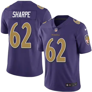 Nike David Sharpe Men's Limited Baltimore Ravens Purple Team Color Vapor Untouchable Jersey
