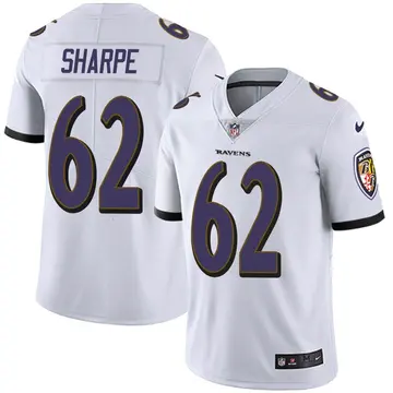 Nike David Sharpe Men's Limited Baltimore Ravens White Vapor Untouchable Jersey