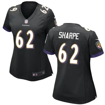 Nike David Sharpe Women's Game Baltimore Ravens Black Jersey