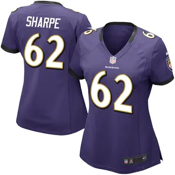 Nike David Sharpe Women's Limited Baltimore Ravens Purple Team Color Vapor Untouchable Jersey