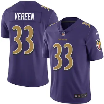 Nike David Vereen Men's Limited Baltimore Ravens Purple Team Color Vapor Untouchable Jersey