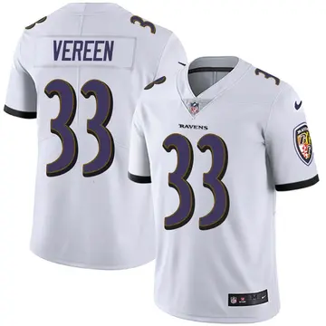 Nike David Vereen Men's Limited Baltimore Ravens White Vapor Untouchable Jersey