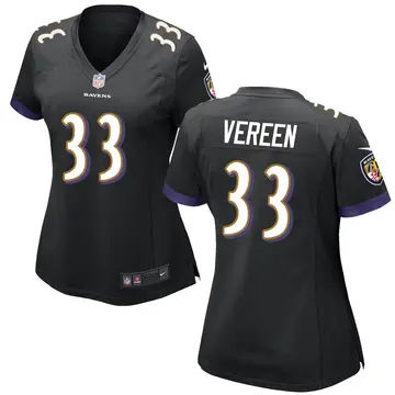 Nike David Vereen Women's Game Baltimore Ravens Black Jersey