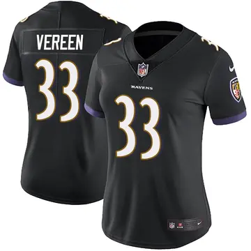 Nike David Vereen Women's Limited Baltimore Ravens Black Alternate Vapor Untouchable Jersey