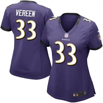 Nike David Vereen Women's Limited Baltimore Ravens Purple Team Color Vapor Untouchable Jersey