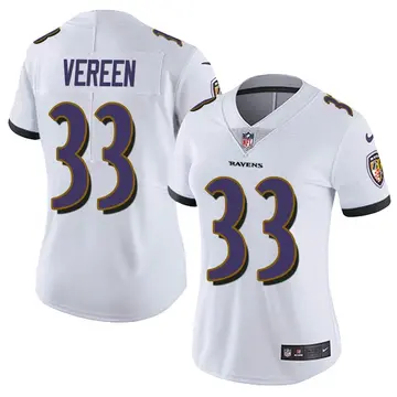 Nike David Vereen Women's Limited Baltimore Ravens White Vapor Untouchable Jersey