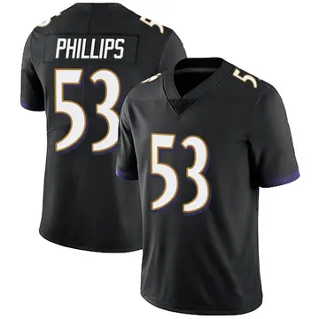 Nike Del'Shawn Phillips Men's Limited Baltimore Ravens Black Alternate Vapor Untouchable Jersey
