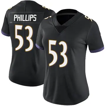 Nike Del'Shawn Phillips Women's Limited Baltimore Ravens Black Alternate Vapor Untouchable Jersey