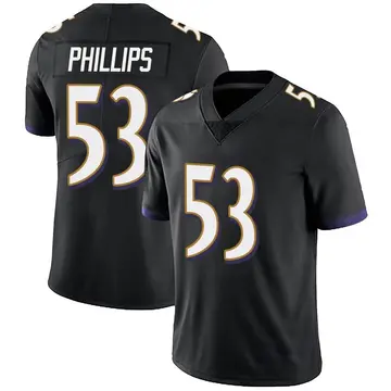 Nike Del'Shawn Phillips Youth Limited Baltimore Ravens Black Alternate Vapor Untouchable Jersey