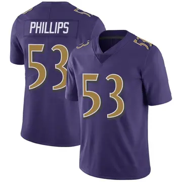 Nike Del'Shawn Phillips Youth Limited Baltimore Ravens Purple Color Rush Vapor Untouchable Jersey