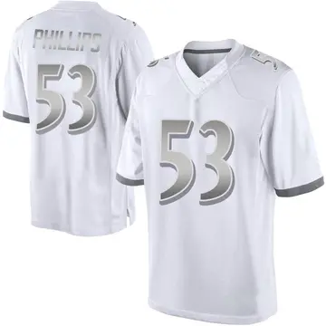 Nike Del'Shawn Phillips Youth Limited Baltimore Ravens White Platinum Jersey
