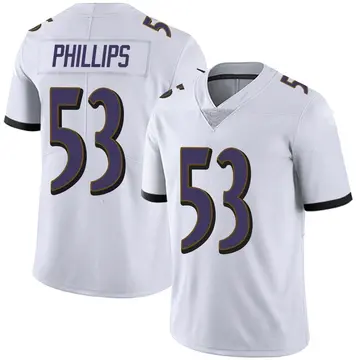 Nike Del'Shawn Phillips Youth Limited Baltimore Ravens White Vapor Untouchable Jersey