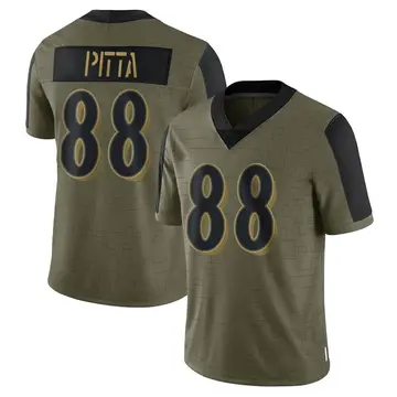 Nike Dennis Pitta Men's Limited Baltimore Ravens Olive 2021 Salute To Service Jersey