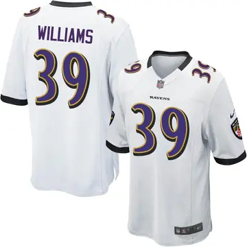 Nike Denzel Williams Men's Game Baltimore Ravens White Jersey