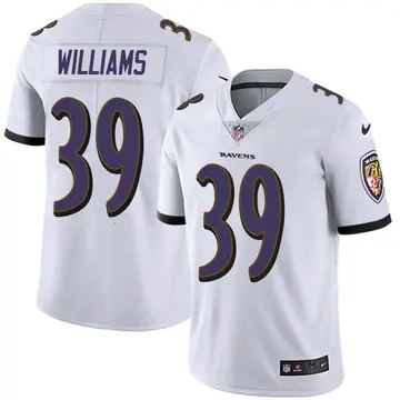 Nike Denzel Williams Men's Limited Baltimore Ravens White Vapor Untouchable Jersey