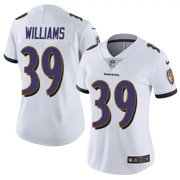 Nike Denzel Williams Women's Limited Baltimore Ravens White Vapor Untouchable Jersey