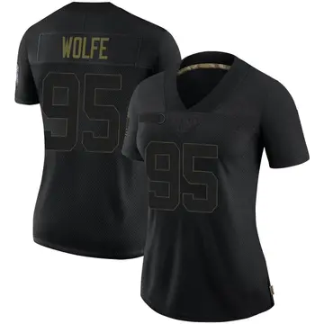 Nike Derek Wolfe Women's Limited Baltimore Ravens Black 2020 Salute To Service Jersey