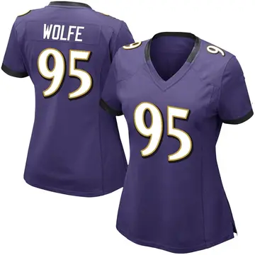 Nike Derek Wolfe Women's Limited Baltimore Ravens Purple Team Color Vapor Untouchable Jersey