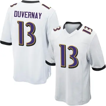Nike Devin Duvernay Men's Game Baltimore Ravens White Jersey