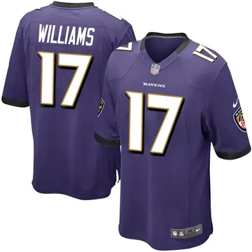 Nike Devon Williams Youth Game Baltimore Ravens Purple Team Color Jersey