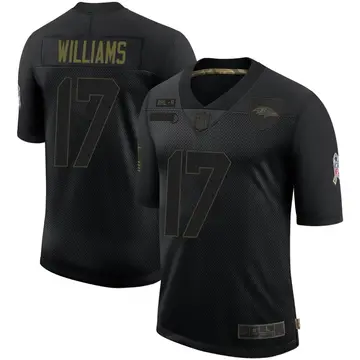 Nike Devon Williams Youth Limited Baltimore Ravens Black 2020 Salute To Service Jersey