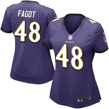 Nike Diego Fagot Women's Limited Baltimore Ravens Purple Team Color Vapor Untouchable Jersey