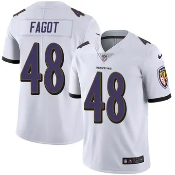 Nike Diego Fagot Youth Limited Baltimore Ravens White Vapor Untouchable Jersey