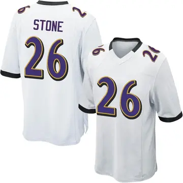 Nike Geno Stone Men's Game Baltimore Ravens White Jersey