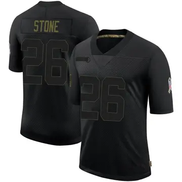 Nike Geno Stone Men's Limited Baltimore Ravens Black 2020 Salute To Service Jersey