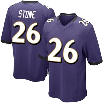 Nike Geno Stone Youth Game Baltimore Ravens Purple Team Color Jersey