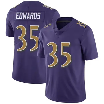 Nike Gus Edwards Men's Limited Baltimore Ravens Purple Color Rush Vapor Untouchable Jersey