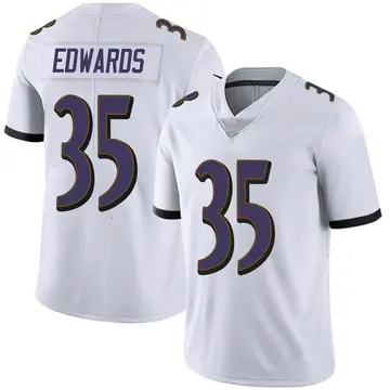 Nike Gus Edwards Men's Limited Baltimore Ravens White Vapor Untouchable Jersey