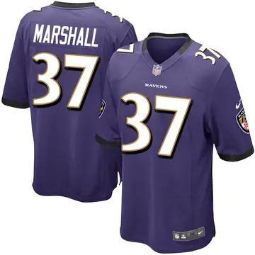 Nike Iman Marshall Youth Game Baltimore Ravens Purple Team Color Jersey