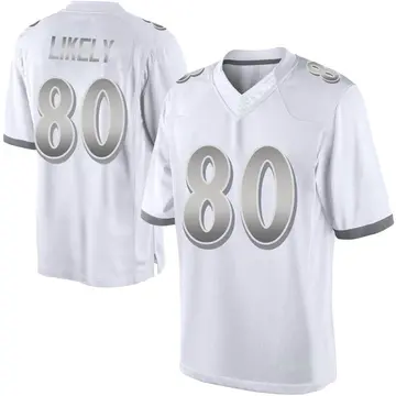 Nike Isaiah Likely Men's Limited Baltimore Ravens White Platinum Jersey