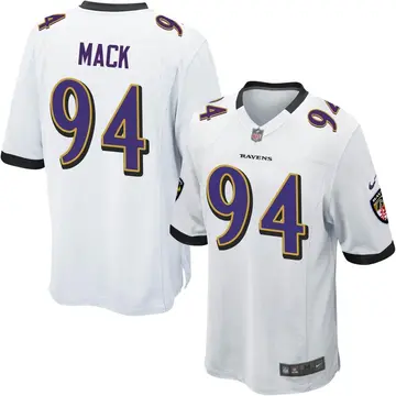 Nike Isaiah Mack Men's Game Baltimore Ravens White Jersey
